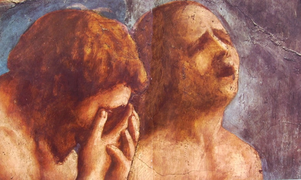 46 Masaccio - cappella Brancacci - La cacciata dall'Eden partic